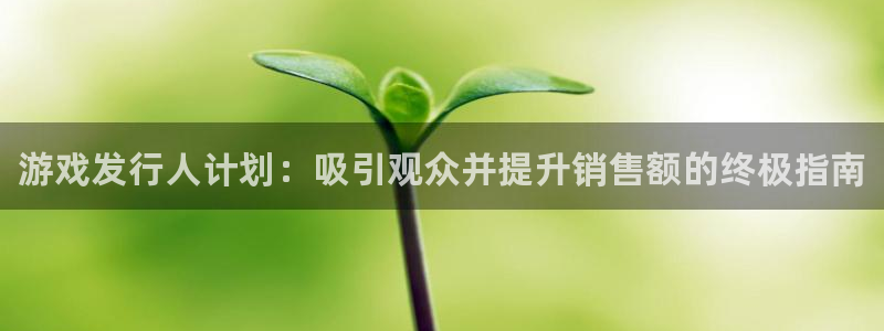 新城平台终7O777：游戏发行人计划：吸引观众并提升销售额的终极指南